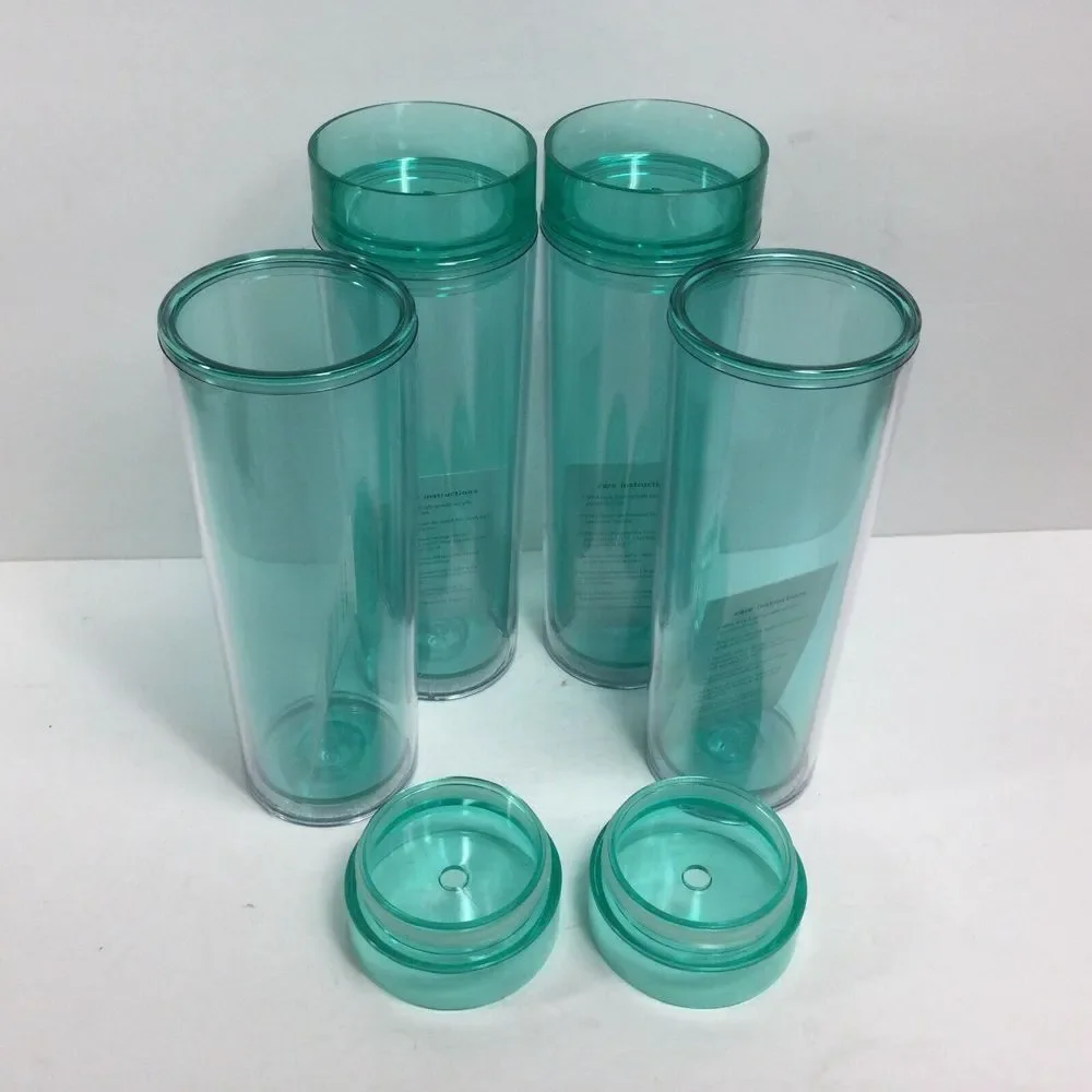 Maars Drinkware Double Wall  Skinny Acrylic Tumblers Mint 16oz 4 PACK New‎